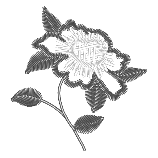 灰调花朵刺绣图案