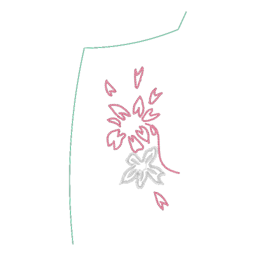 仙粉色花朵纹样刺绣