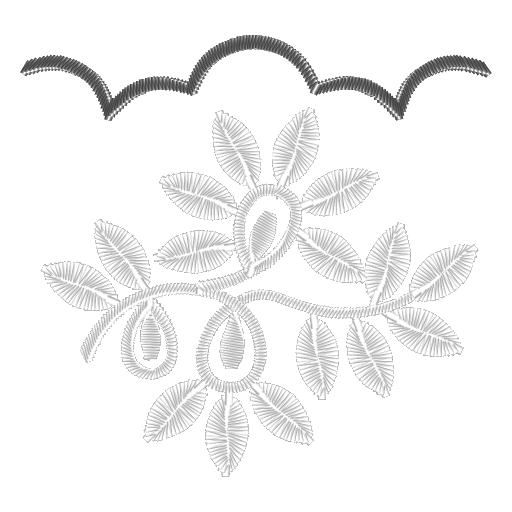 菱线花卉藤蔓刺绣