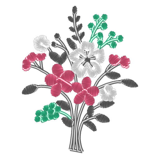 缤纷花束刺绣图