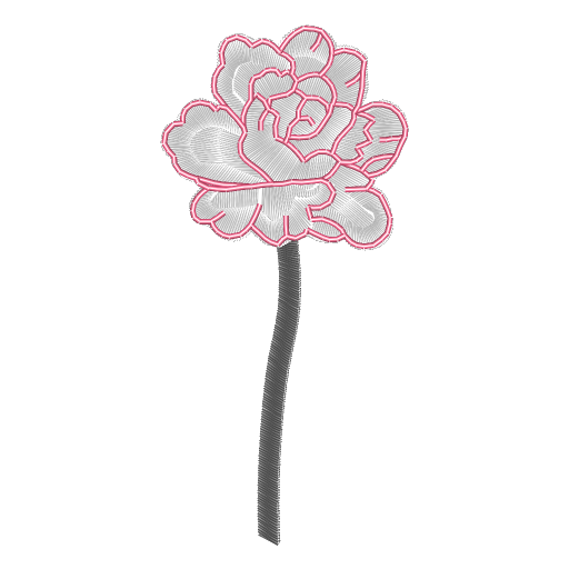 粉边银线花朵刺绣
