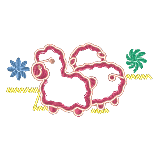 双兔追花嬉草间