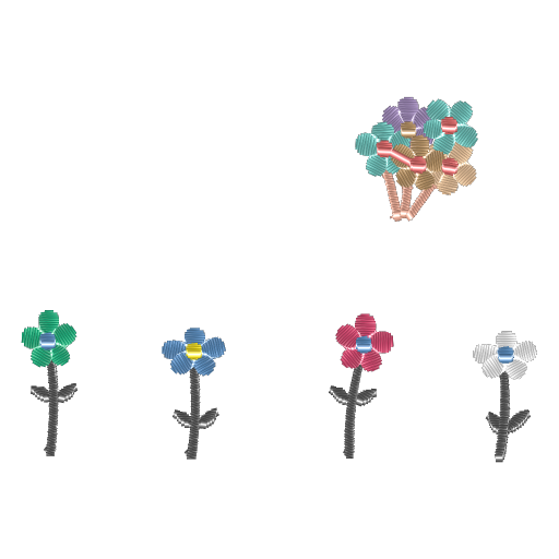 四色花迷你花束