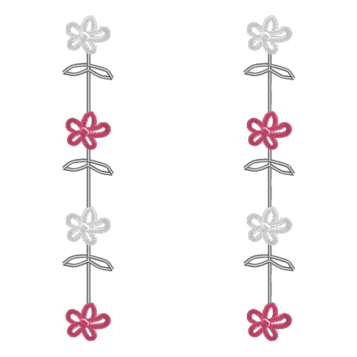 红白小花双枝绣