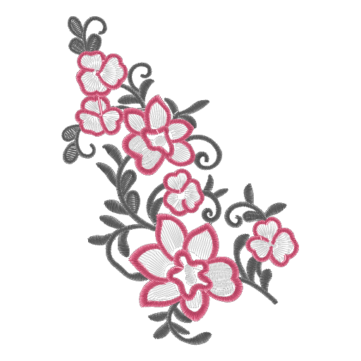 蔓藤绽色彩勾线