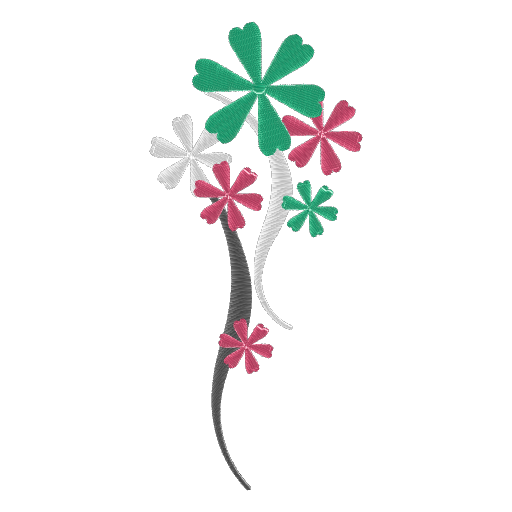 三茎五花刺绣图