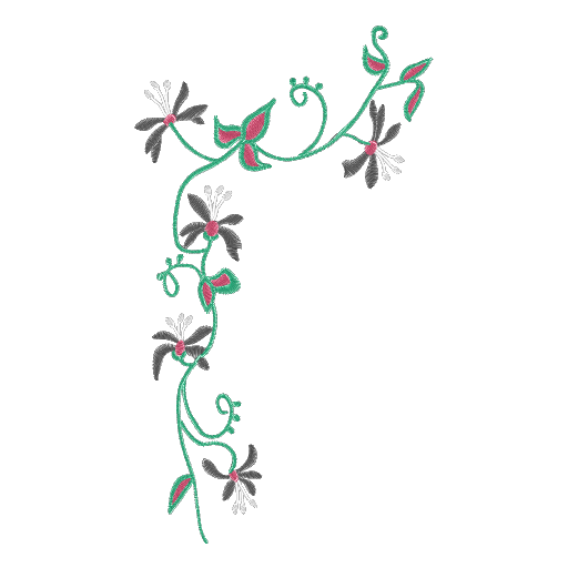藤蔓花卉十字绣
