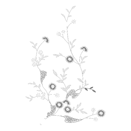 藤蔓花蝶绣图