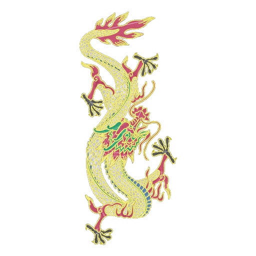 金红祥云彩绣巨龙