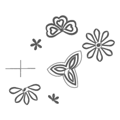 三蝶飞花刺韵图