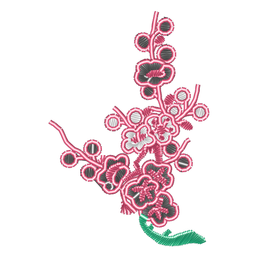 珠光花卉刺绣纹样