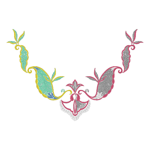 彩绣花鸟项链