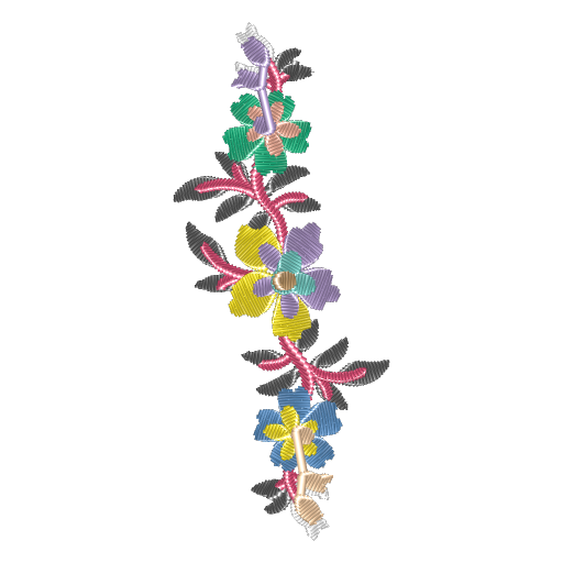 多彩绣蝶缠花枝