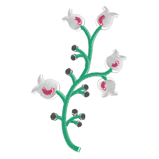 绿藤粉花刺绣图