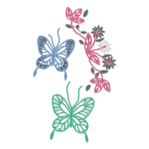 蝶影兰韵绕芳枝