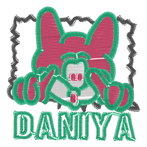 萌兔与“DANIYA”刺绣标识
