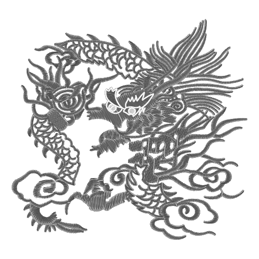 云龙戏珠刺绣图