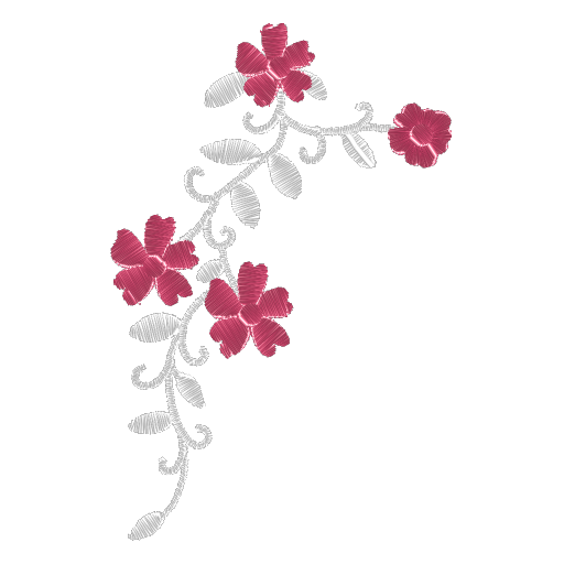紫藤花藤蔓刺绣