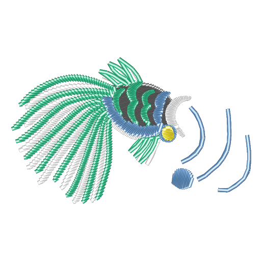 绿鳍蓝纹鱼游