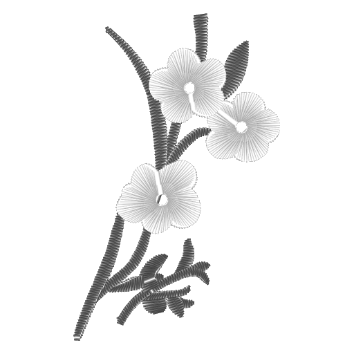 银线绣花图