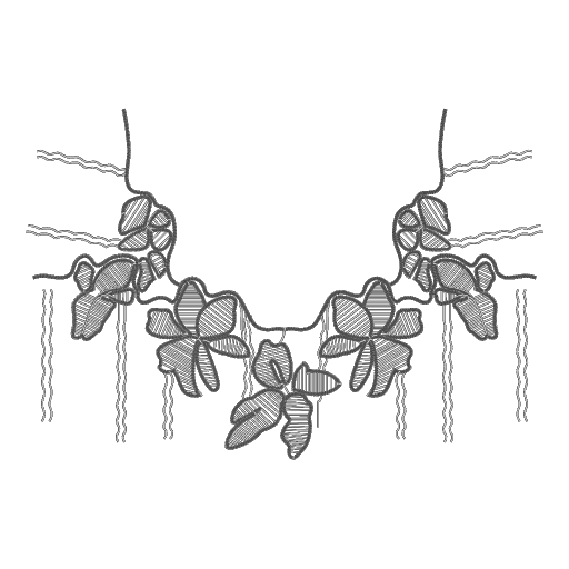藤蔓花叶简笔绣稿