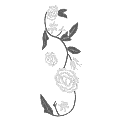 藤蔓花卉刺绣