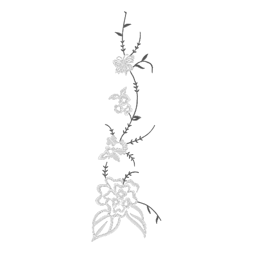 藤蔓花枝绣图