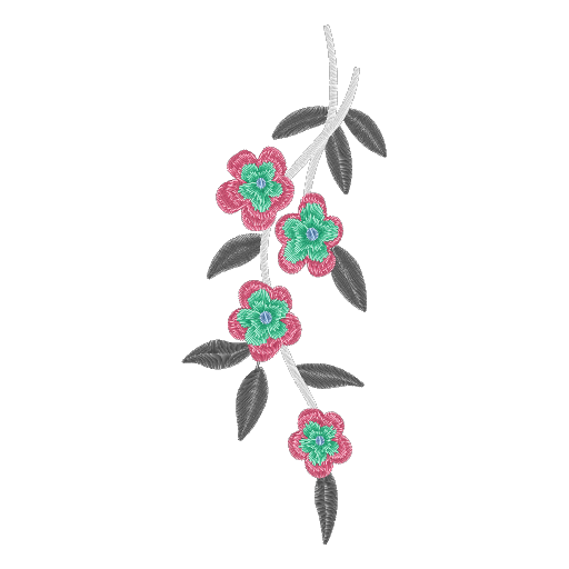 绣线缠绕粉色繁花