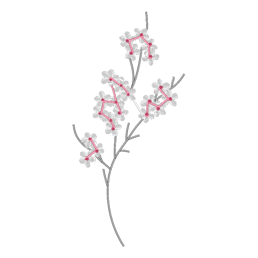 线绣海棠花枝