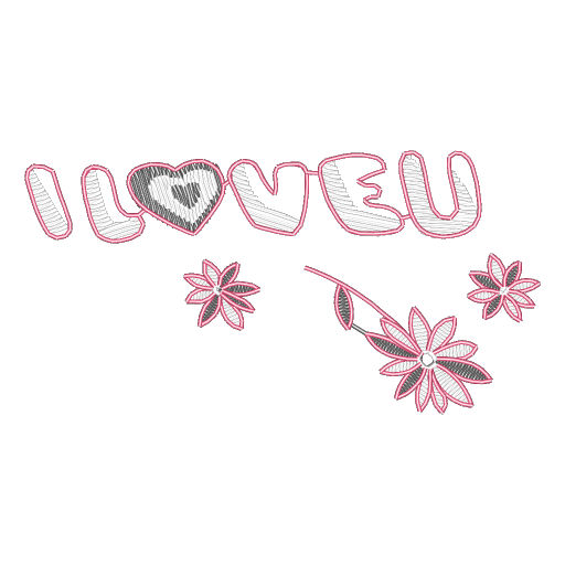 爱心花开绣 I LOVE YOU