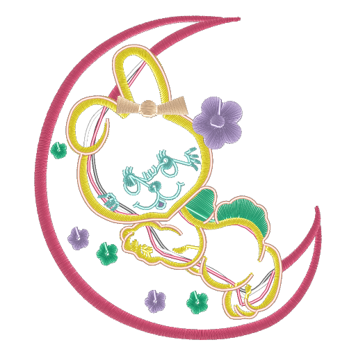 月下紫花兔