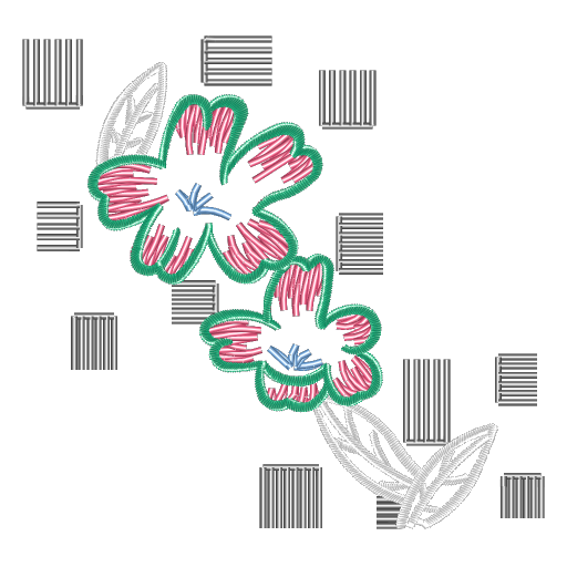 云纹方框内的芙蓉花