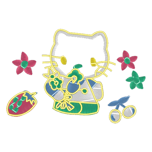 Hello Kitty 绣花设计