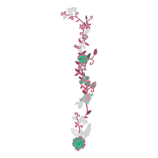 青红藤蔓花枝纹