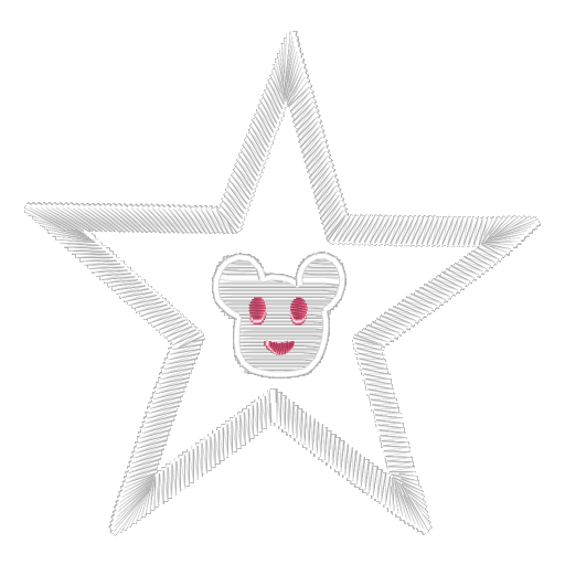 星形刺绣，卡通老鼠俏皮亮相