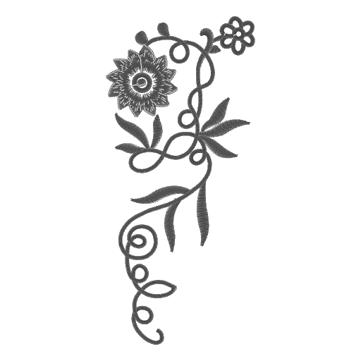 藤蔓繁花刺绣图
