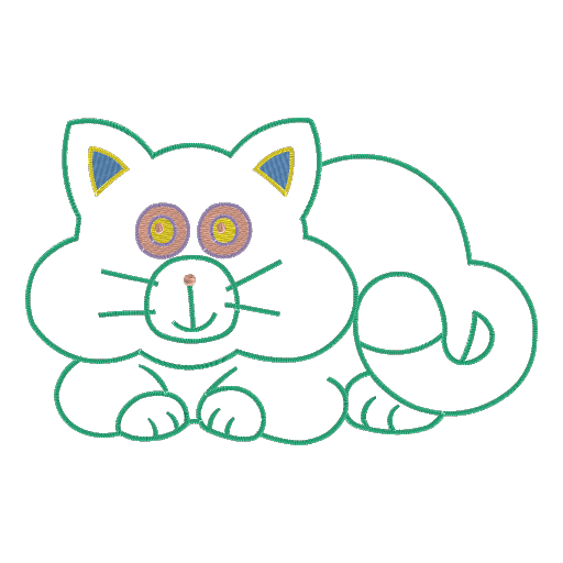 萌系刺绣小猫线稿