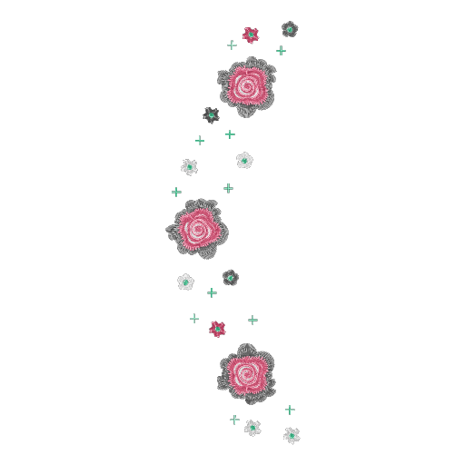 粉玫瑰簇拥数字绣
