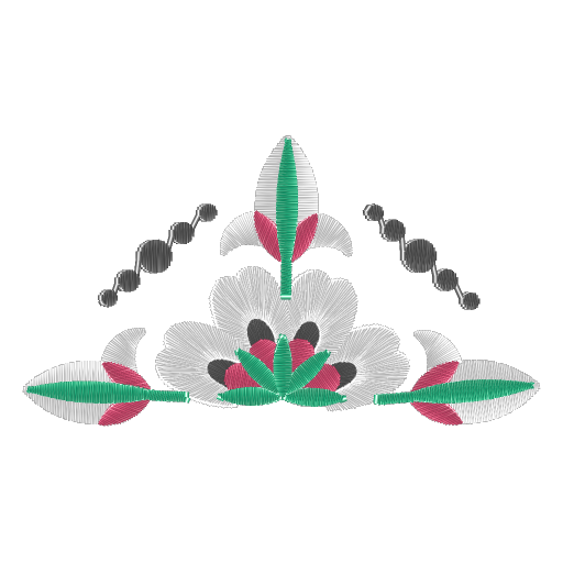 莲叶结刺绣纹样