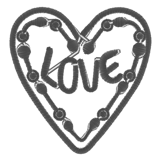 Love心形刺绣边框