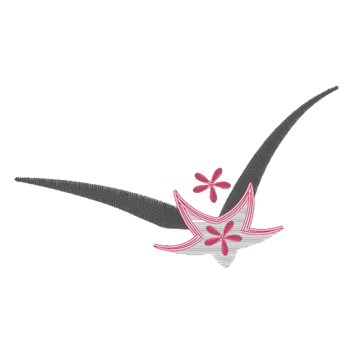 粉红花朵灰翼衔花燕