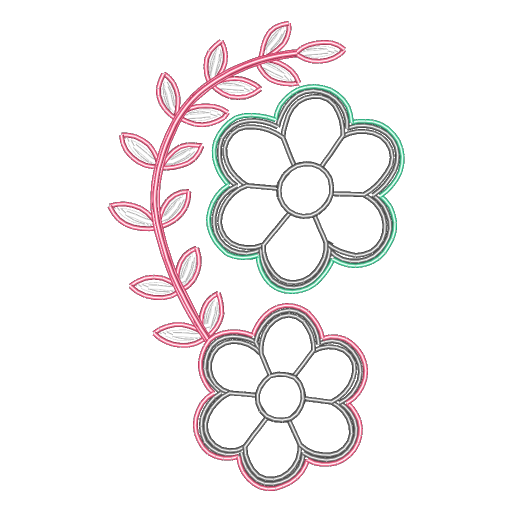 粉芽与两朵叠花