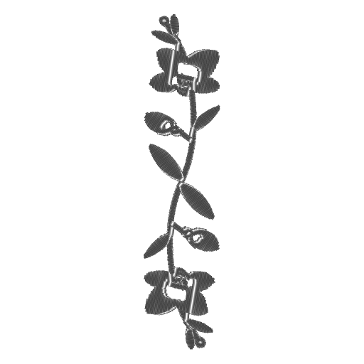 藤蔓花影刺绣设计