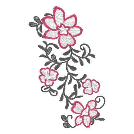 藤蔓花卉刺绣