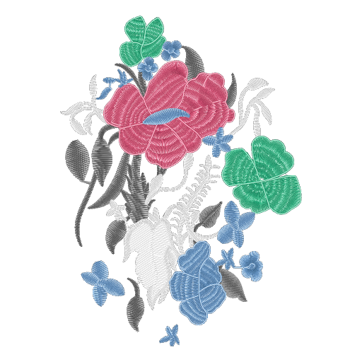 繁花锦簇刺绣图