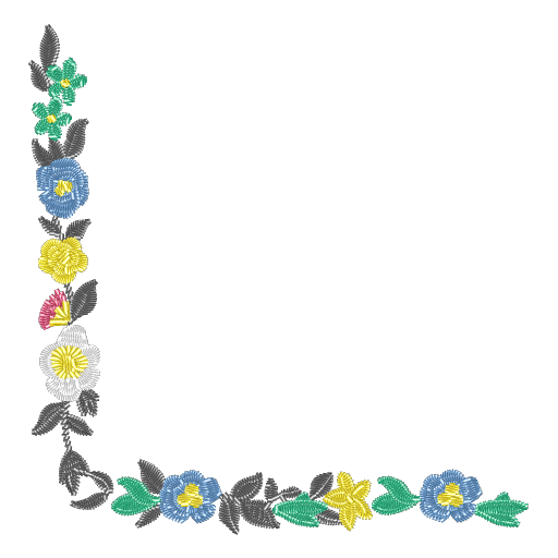 花卉刺绣边框图案