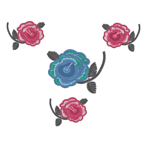 蓝玫四花枝