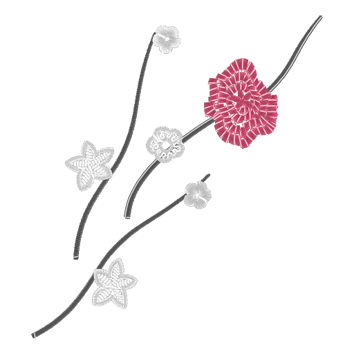 枝上繁花浅绣图