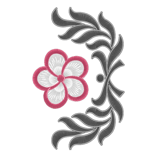 粉红绣花配卷草纹