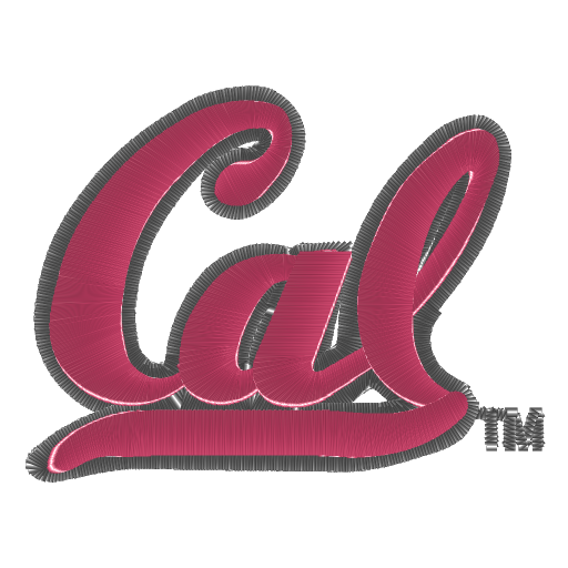 镶边粉玉“Cal”刺绣纹样